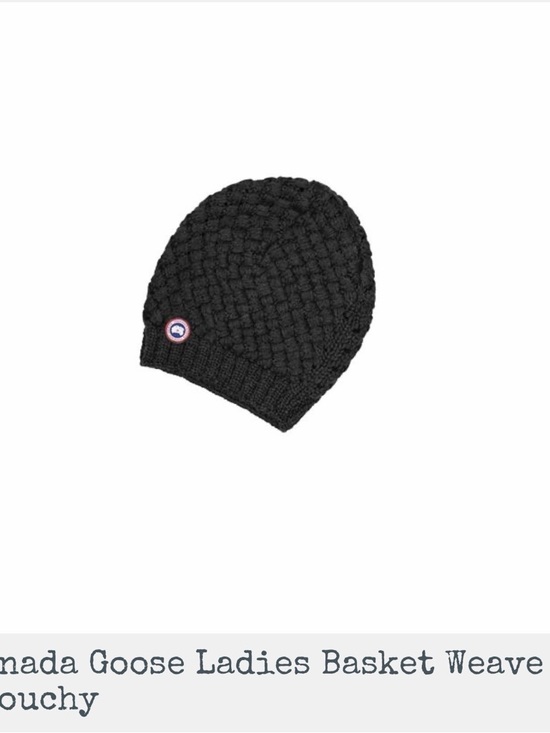 Canada Goose Black Beanie with Signature Round Logo NWT